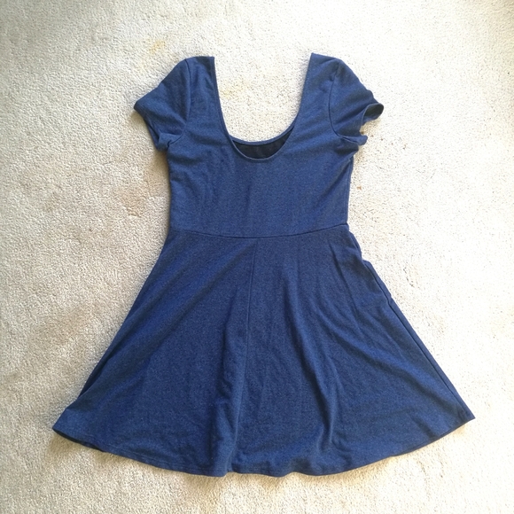 SOLD Forever 21 marled navy blue skater dress - Picture 3 of 6